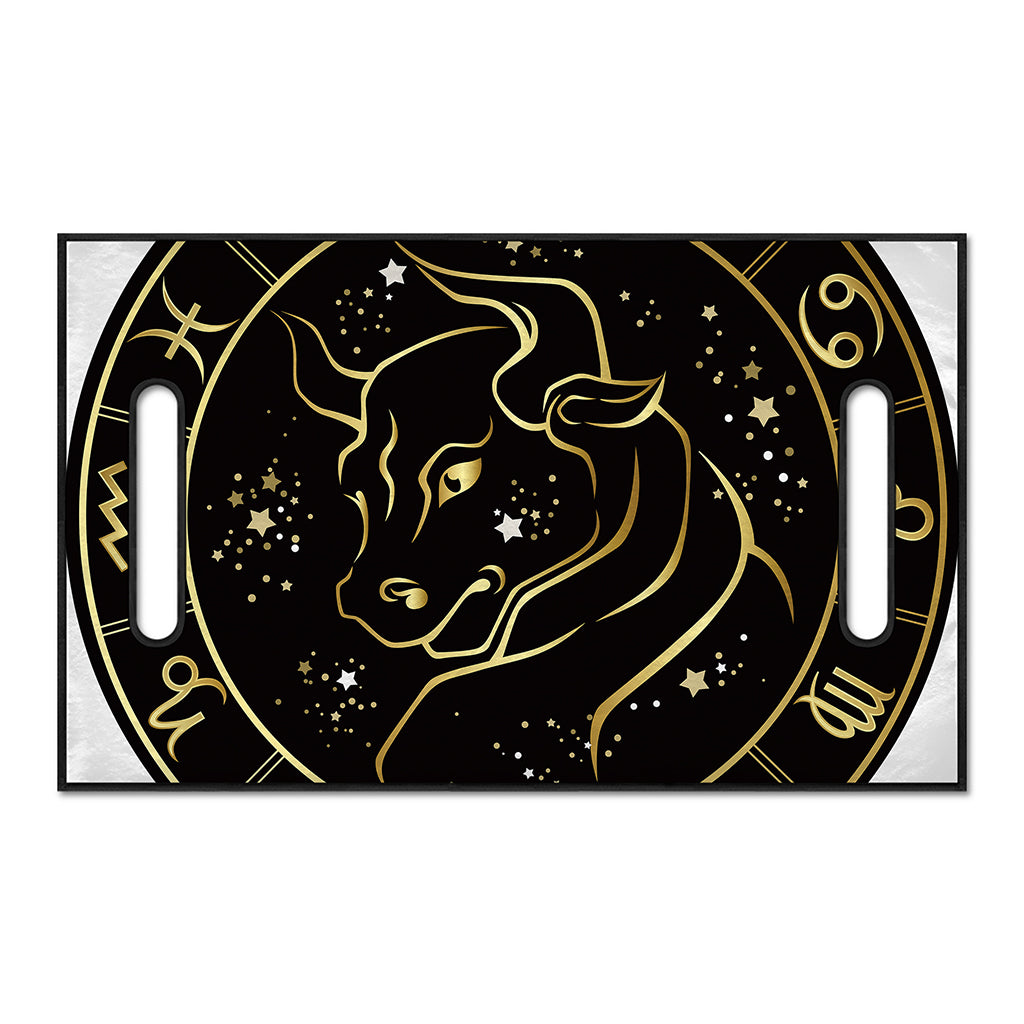 Gold And Black Taurus Sign Print Golf Cart Seat Cover