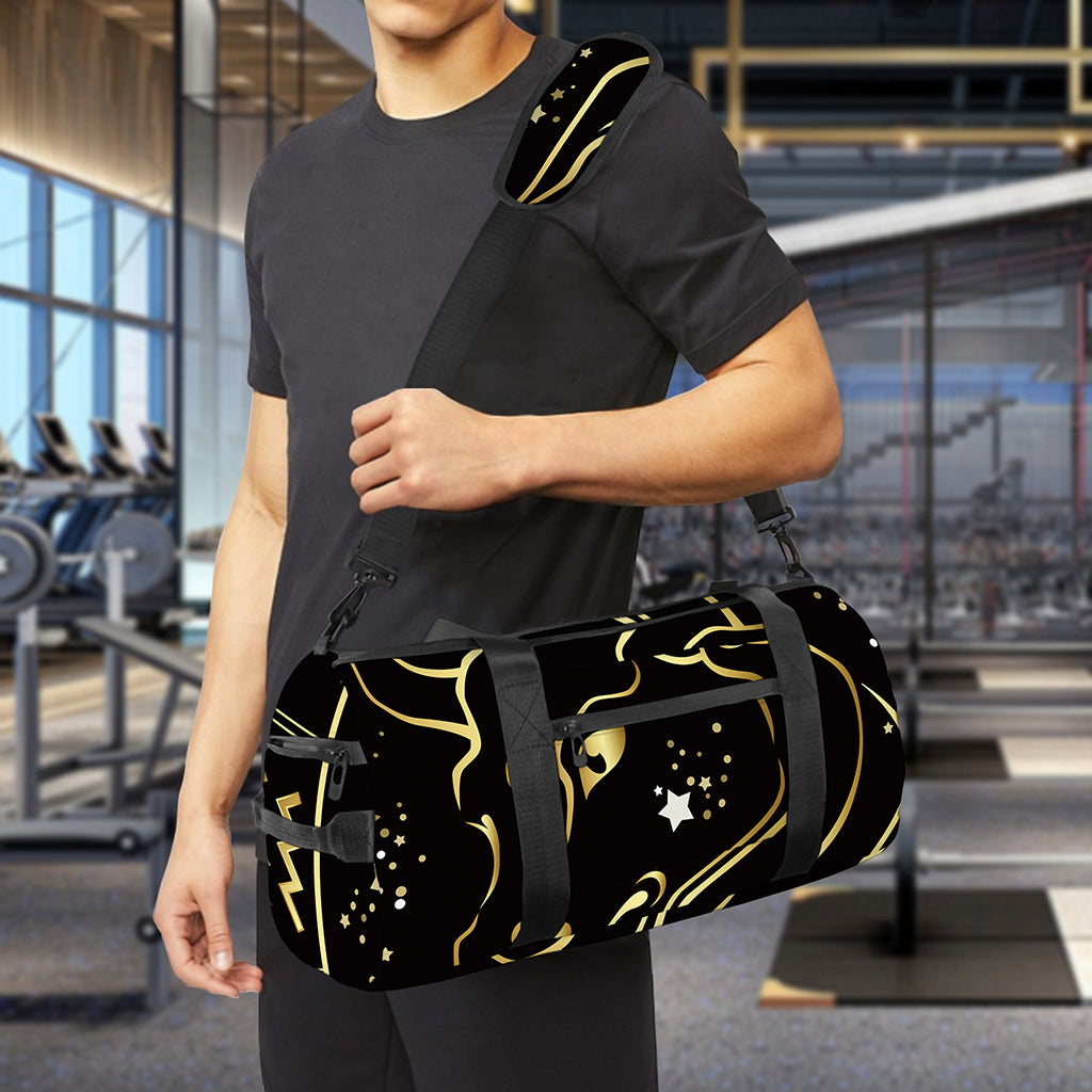 Gold And Black Taurus Sign Print Gym Bag