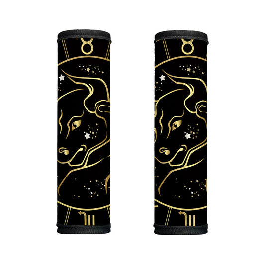 Gold And Black Taurus Sign Print Handle Covers
