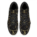 Gold And Black Taurus Sign Print High Top Leather Sneakers