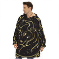 Gold And Black Taurus Sign Print Hoodie Blanket