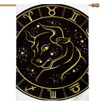 Gold And Black Taurus Sign Print House Flag