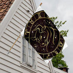 Gold And Black Taurus Sign Print House Flag