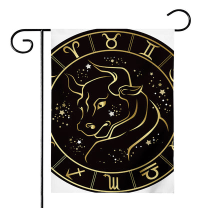 Gold And Black Taurus Sign Print House Flag