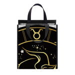 Gold And Black Taurus Sign Print Insulated Lunch Tote