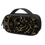 Gold And Black Taurus Sign Print Insulin Cooler Travel Case