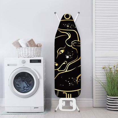 Gold And Black Taurus Sign Print Ironing Board Cover