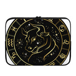Gold And Black Taurus Sign Print Laptop Sleeve