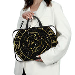 Gold And Black Taurus Sign Print Laptop Sleeve With Handle