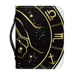 Gold And Black Taurus Sign Print Leather Bible Cover
