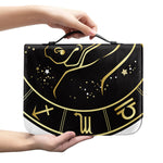 Gold And Black Taurus Sign Print Leather Bible Cover