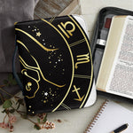 Gold And Black Taurus Sign Print Leather Bible Cover