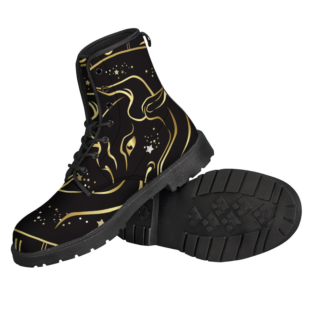 Gold And Black Taurus Sign Print Backpack