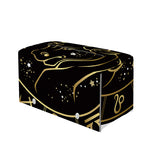 Gold And Black Taurus Sign Print Leather Tissue Box Cover