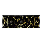 Gold And Black Taurus Sign Print Long Kitchen Mat