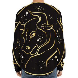 Gold And Black Taurus Sign Print Long Sleeve Baseball Jersey