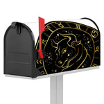 Gold And Black Taurus Sign Print Mailbox Cover