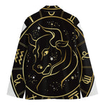 Gold And Black Taurus Sign Print Men's Blazer