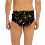 Gold And Black Taurus Sign Print Men's Briefs