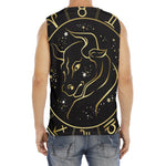 Gold And Black Taurus Sign Print Men's Fitness Tank Top