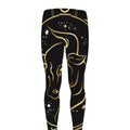 Gold And Black Taurus Sign Print Men's Leggings
