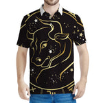 Gold And Black Taurus Sign Print Men's Polo Shirt