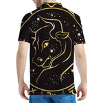Gold And Black Taurus Sign Print Men's Polo Shirt