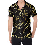 Gold And Black Taurus Sign Print Men's Shirt