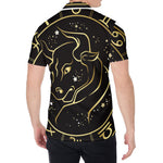 Gold And Black Taurus Sign Print Men's Shirt