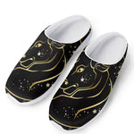 Gold And Black Taurus Sign Print Mesh Casual Shoes