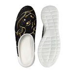 Gold And Black Taurus Sign Print Mesh Casual Shoes