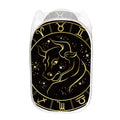 Gold And Black Taurus Sign Print Mesh Laundry Hamper