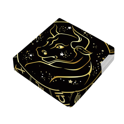 Gold And Black Taurus Sign Print Outdoor Seat Cushion Cover