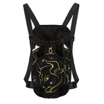 Gold And Black Taurus Sign Print Pet Carrier Backpack
