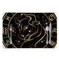 Gold And Black Taurus Sign Print Placemat