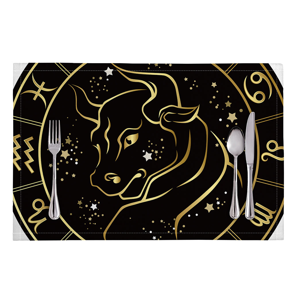 Gold And Black Taurus Sign Print Placemat