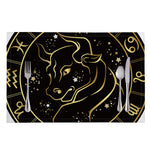 Gold And Black Taurus Sign Print Placemat