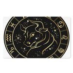 Gold And Black Taurus Sign Print Polyester Doormat