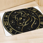 Gold And Black Taurus Sign Print Polyester Doormat