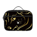 Gold And Black Taurus Sign Print Portable Lunch Bag