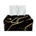 Gold And Black Taurus Sign Print Rectangle Tissue Box Cover