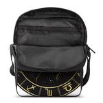 Gold And Black Taurus Sign Print Rectangular Crossbody Bag