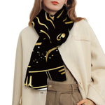 Gold And Black Taurus Sign Print Scarf