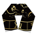 Gold And Black Taurus Sign Print Scarf