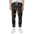Gold And Black Taurus Sign Print Joggers