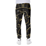 Gold And Black Taurus Sign Print Scuba Joggers
