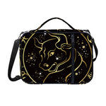 Gold And Black Taurus Sign Print Shoulder Strap Bible Bag