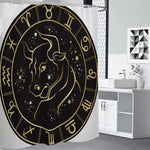 Gold And Black Taurus Sign Print Shower Curtain