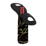 Gold And Black Taurus Sign Print Single Neoprene Wine Tote