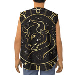 Gold And Black Taurus Sign Print Sleeveless Baseball Jersey